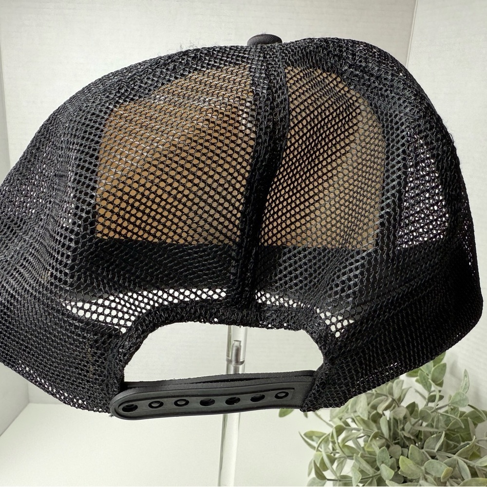Vintage Wisconsin Badger State Foam Black & White Trucker Hat Snapback Retro WI - Picture 9 of 16